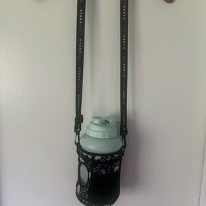 HydroJug Water Bottle – 73 oz – Mint Green with Floral Sleeve/Holder